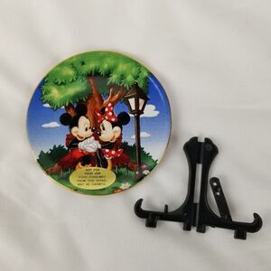 Miniature Walt Disney World Mickey and Minnie Mouse Mini Ceramic Collector Plate